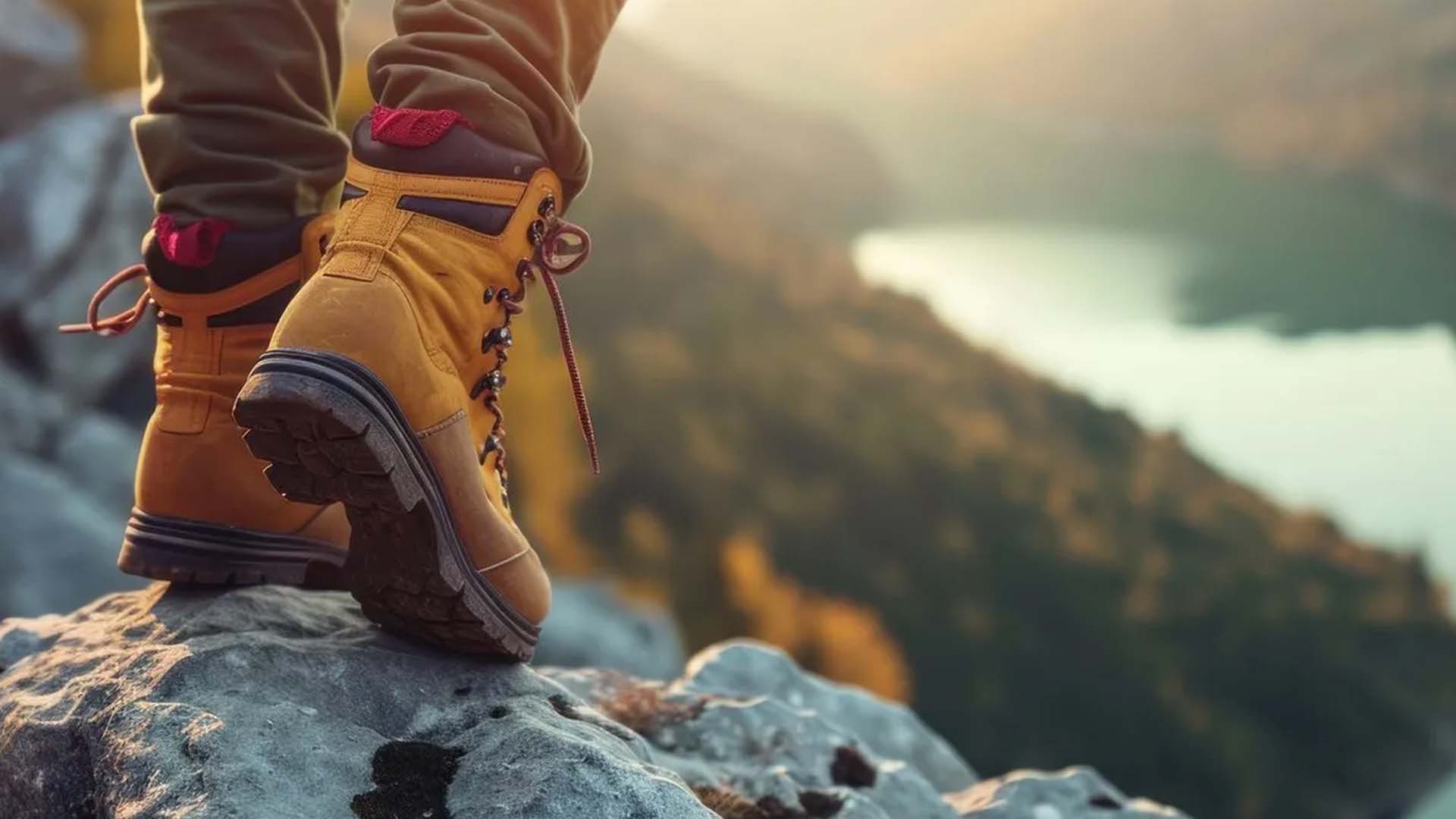 کفش کوهنوردی در کنار کوله‌پشتی در طبیعت